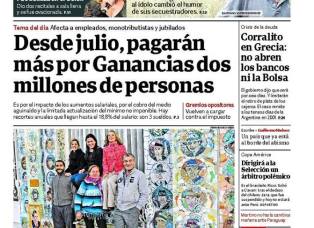 Regina tapa diario Clarin